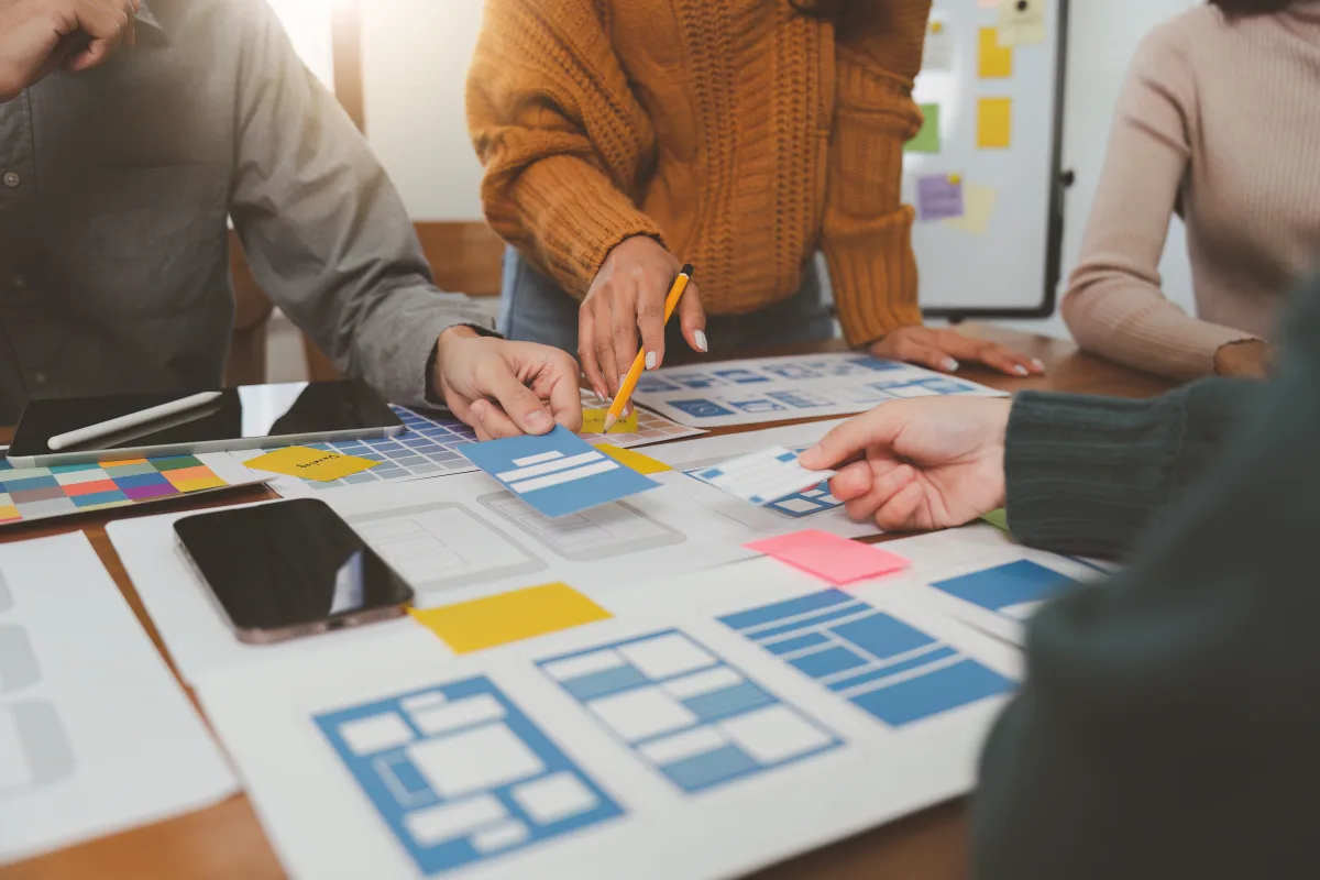 Corporate reputation strategy planning session with team