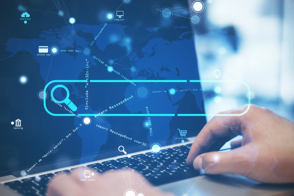 Professional keyword research on laptop