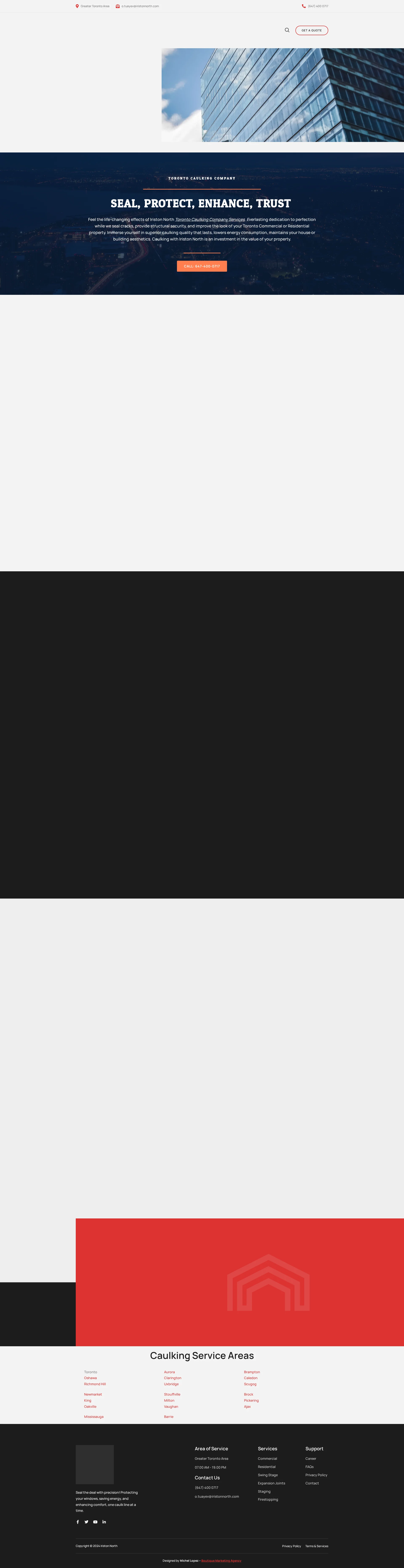 Iris Ton North caulking services website screenshot