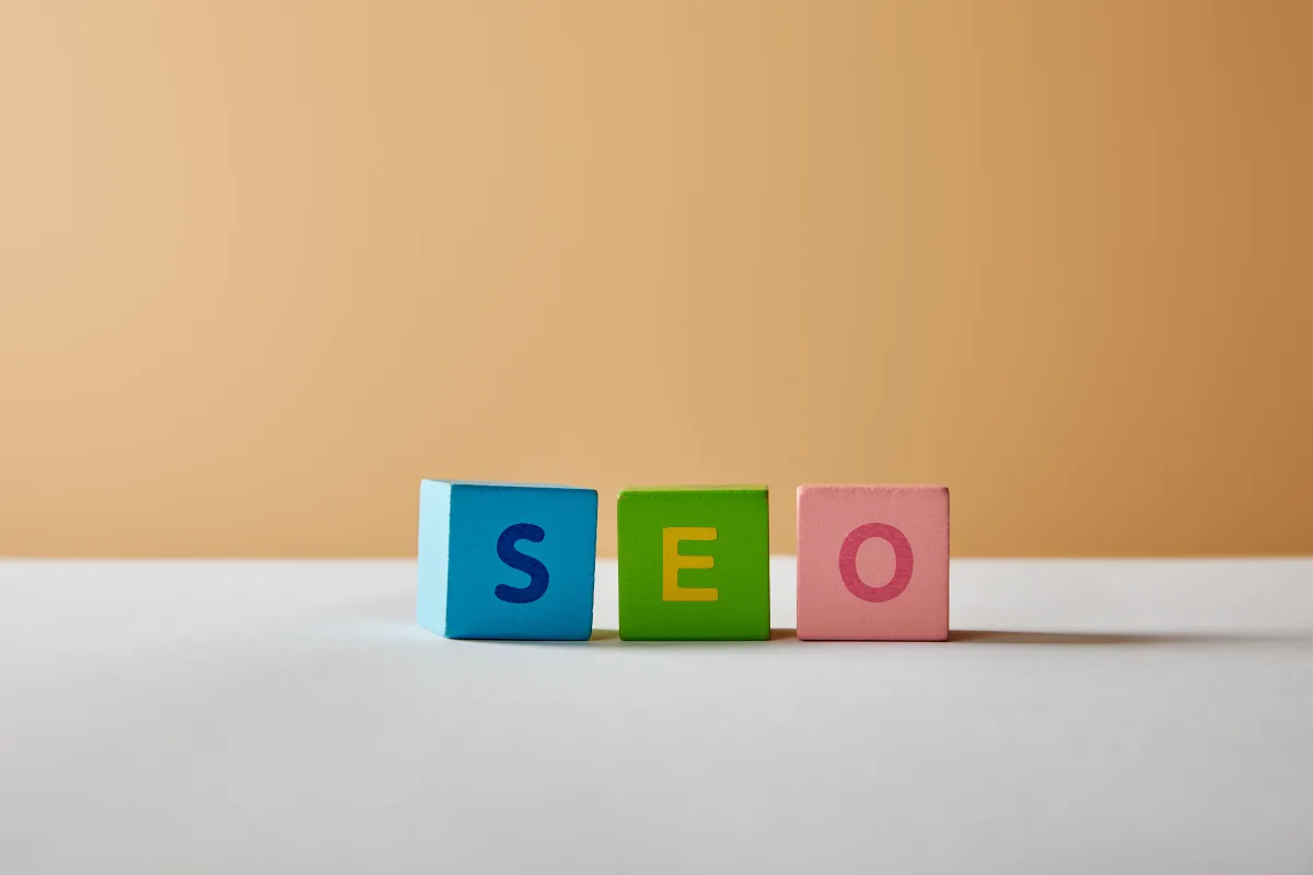 Colorful SEO blocks representing search ranking factors